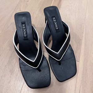 black and white heels